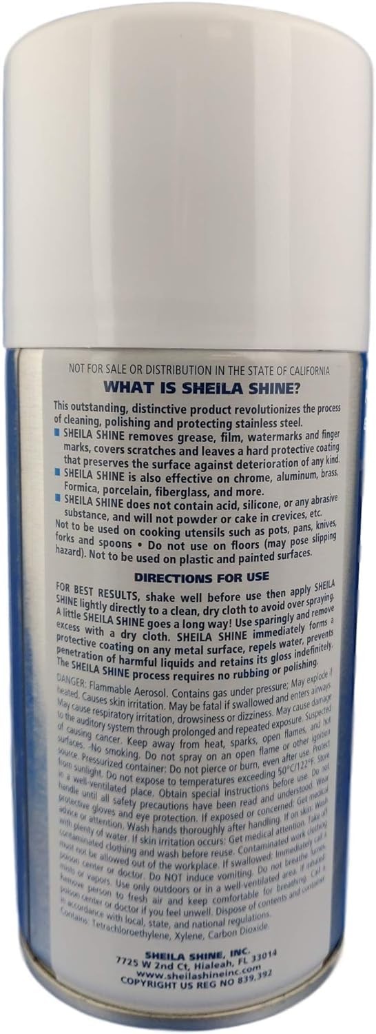 Sheila Shine 1 x 10 Oz. Stainless Steel Cleaner and Polish Aerosol Spray Prot…