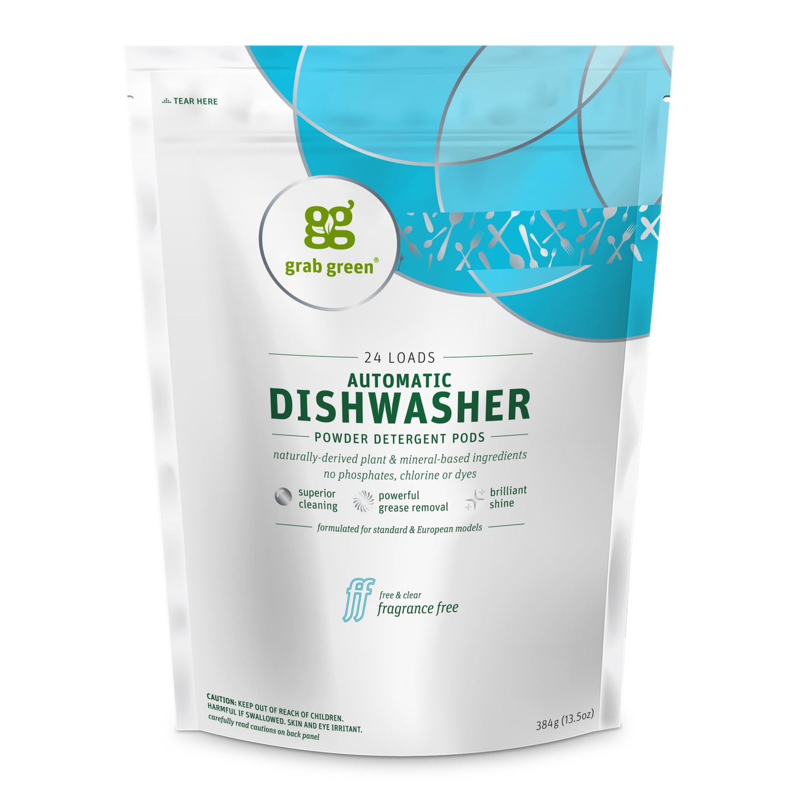 Grab Green Dishwasher Detergent Pods 24 Count Natural Spot Free Cleaning Power