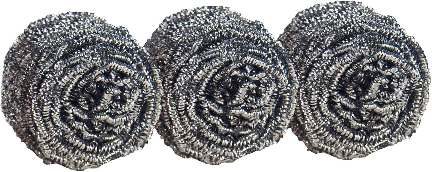 Scotch-Brite Stainless Steel Scrubbers, Scouring Pads for Cleaning Tough Baked..