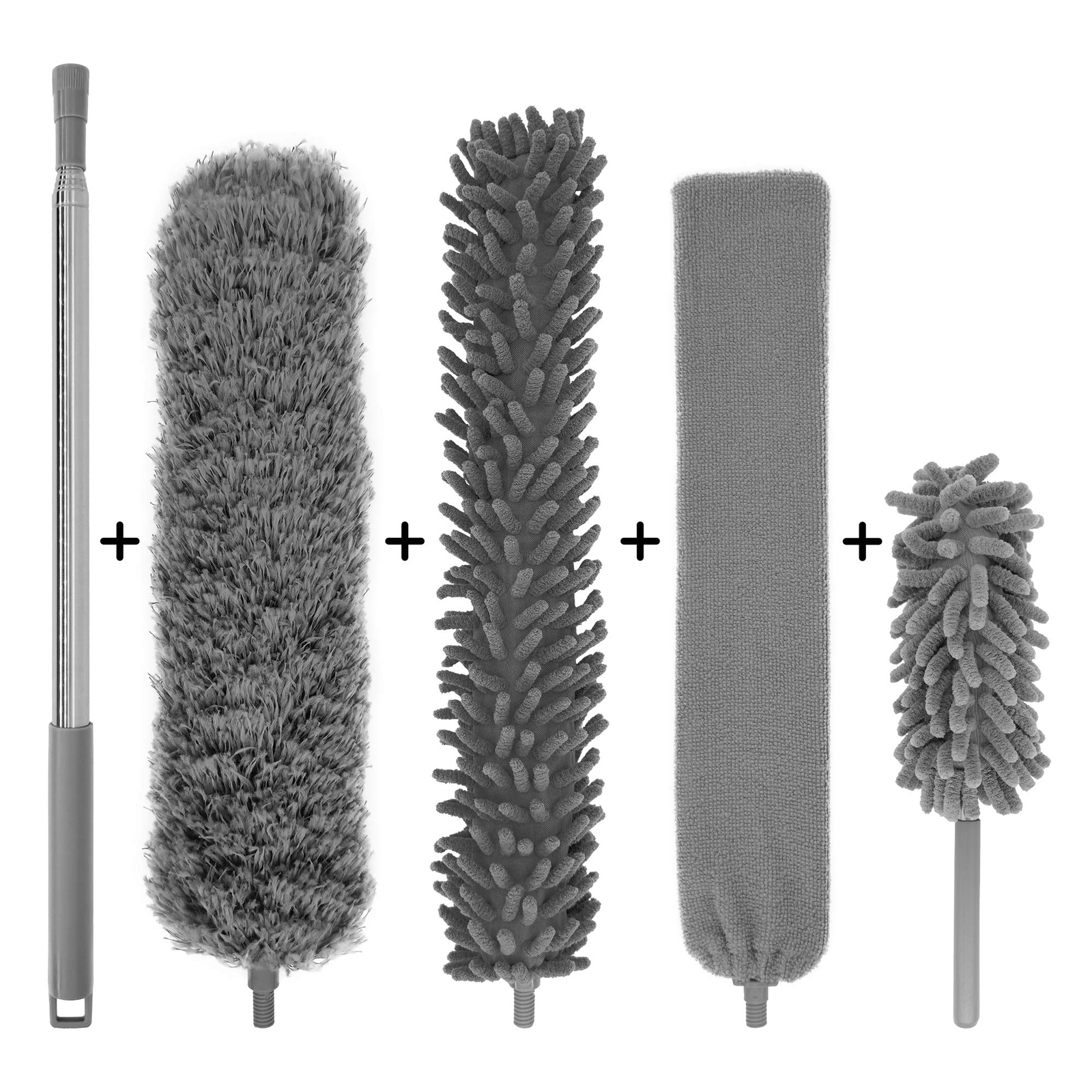 Microfiber Duster With Extension Pole 30100 Inches Set 3 Cleaning Head And 1 M
