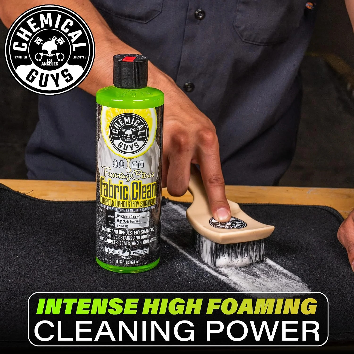 Chemical Guys, Foaming Citrus Fabric & Carpet Cleaner, Seats & Mats, 16 oz | Hig