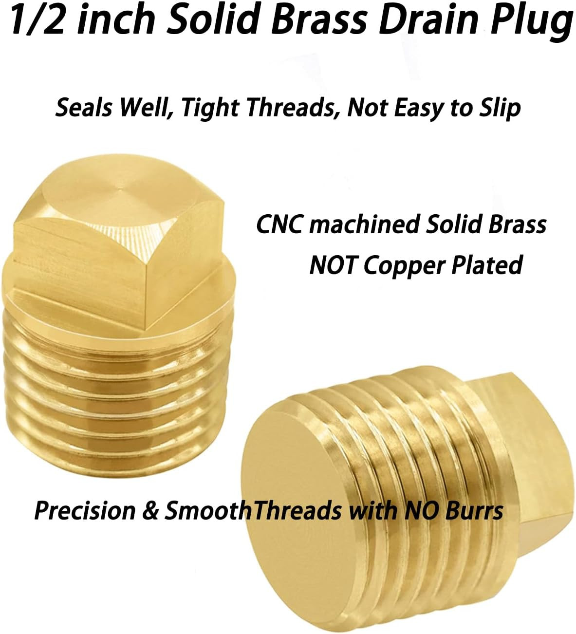Durable 1/2 Inch Boat Drain Plugs with T Handle Wrench Tool Kit
