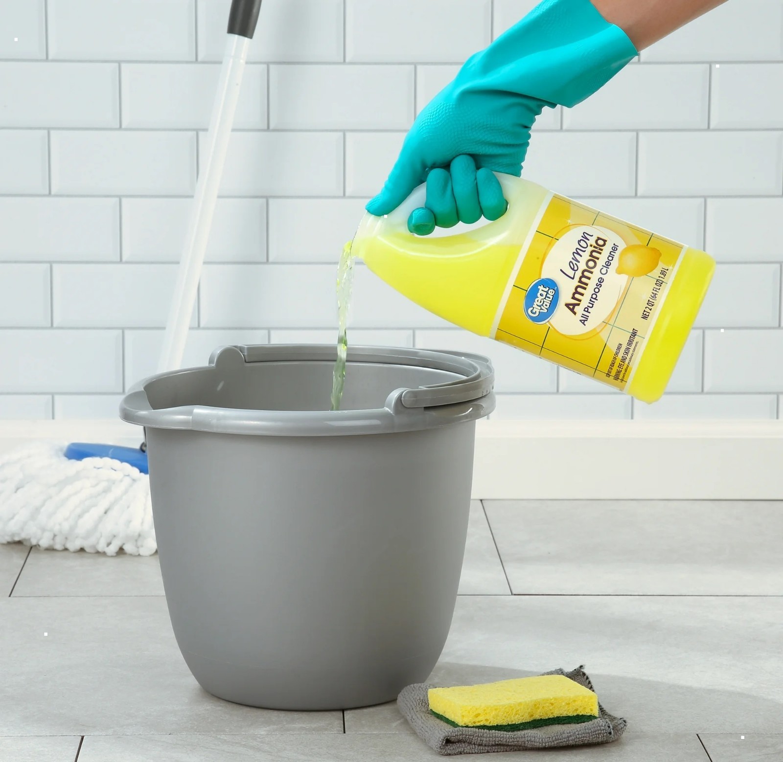 (8-pack) Great Value All-Purpose Cleaner with Ammonia, Lemon Scent, 64 fl oz