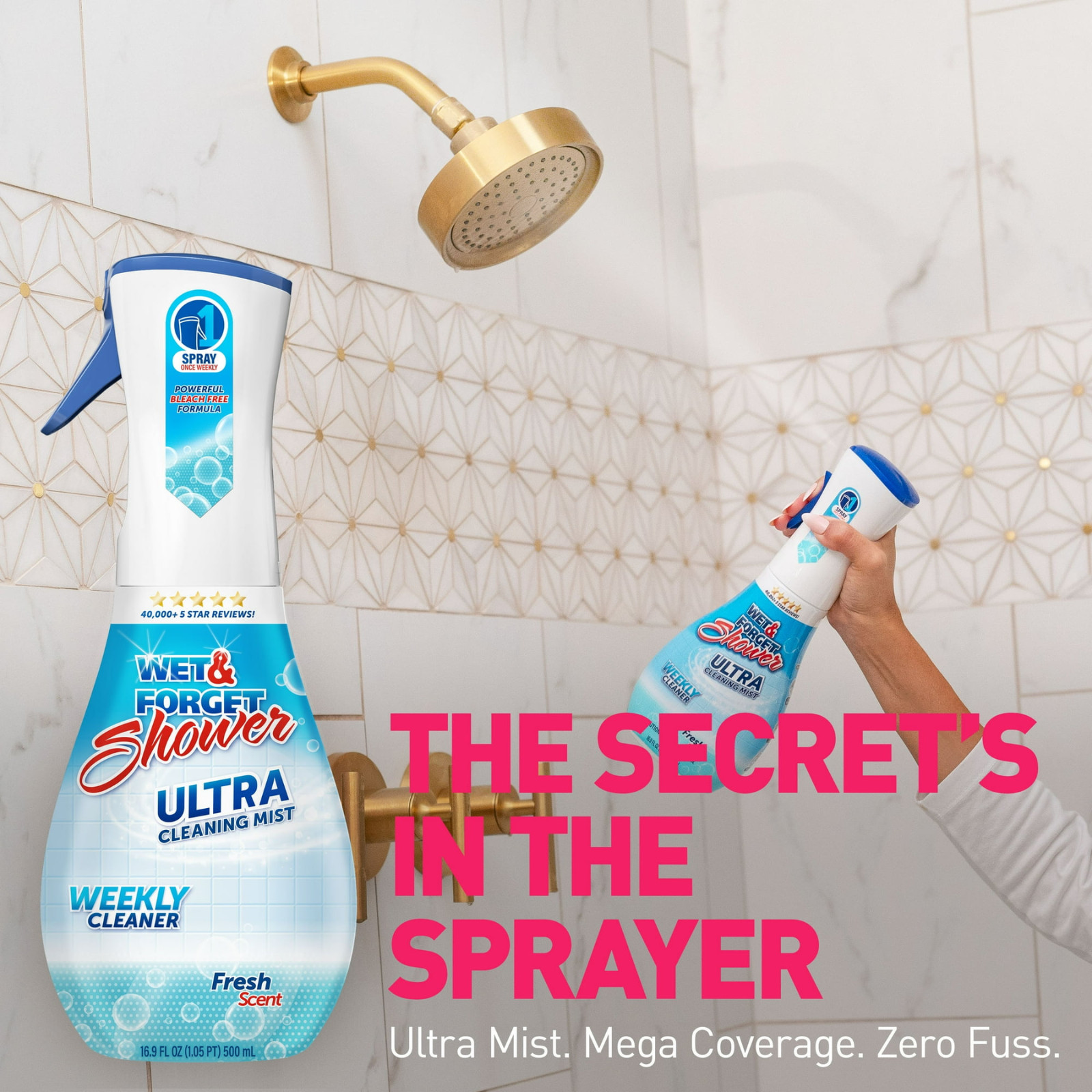 3 Pack Wet & Forget Shower Ultra Cleaning Mist Fresh Scent 16.9oz Weekly Cleaner