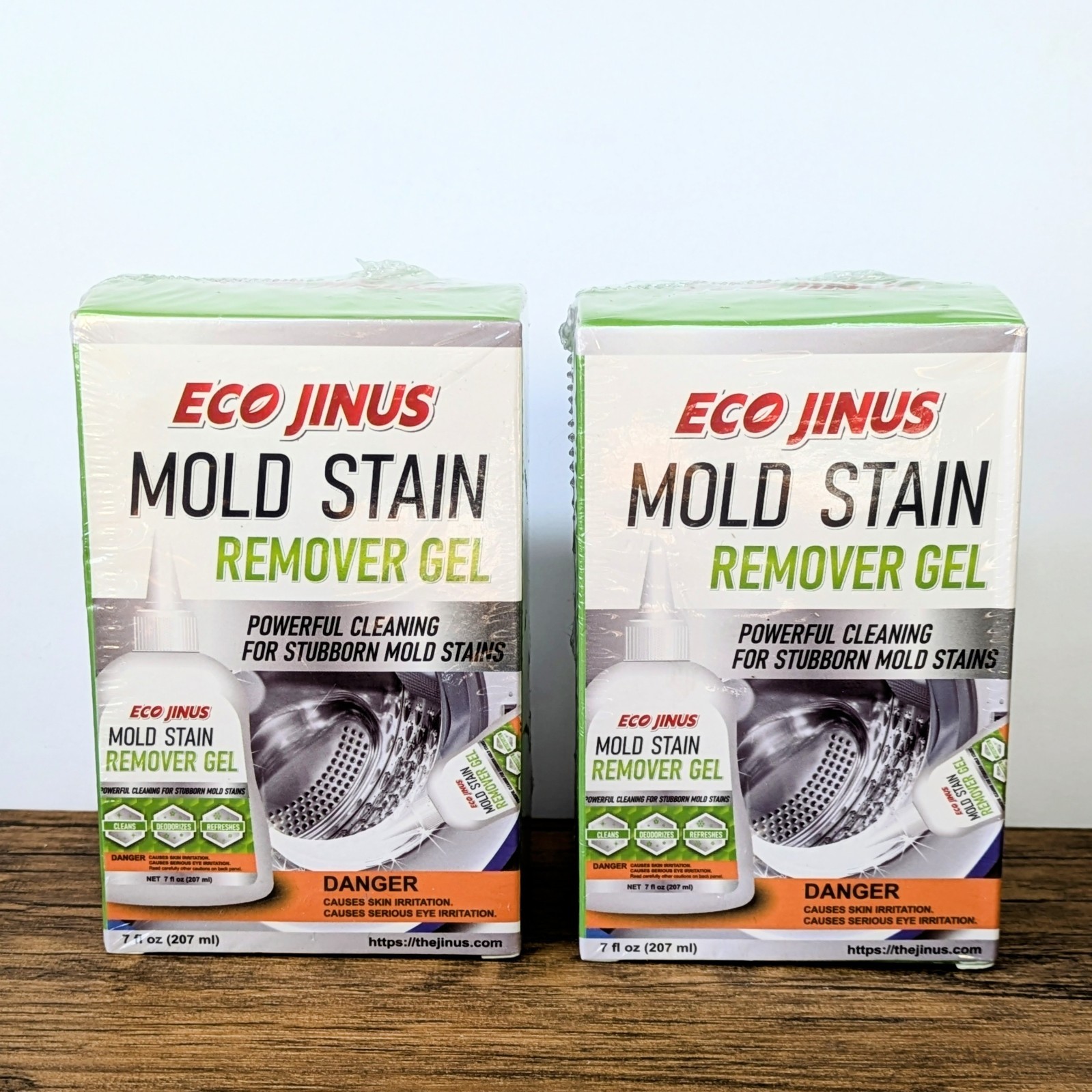 (2 Pack) Eco Jinus Mold Stain Remover Gel 7oz, for Tub Shower Sink Toilet Etc.