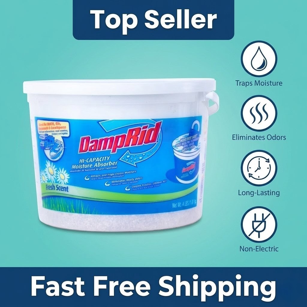 DampRid Moisture Absorber 4 Lbs Fragrance Free Remove Odors Hi-capacity Bucket