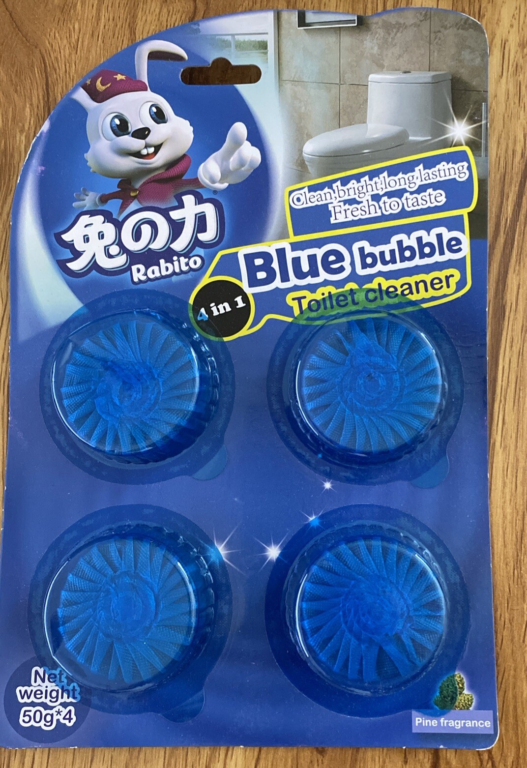 4 Automatic Toilet Bowl Cleaner Stain Remover Blue Tab-Tablet Flush Tank