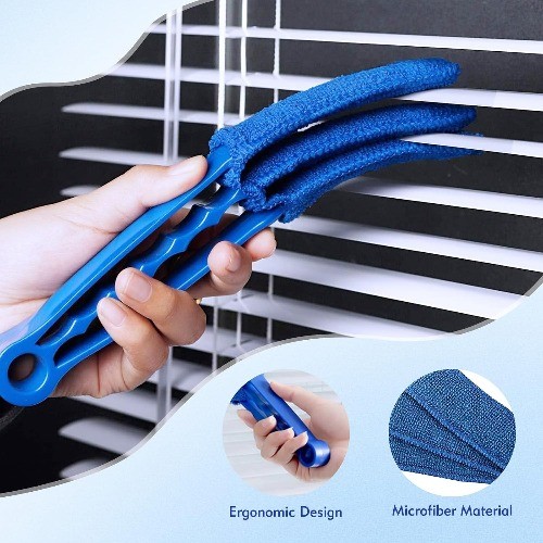 Window Blind Cleaner Duster Brush – 2 Pack with 6 Reusable Microfiber Sleeves fo