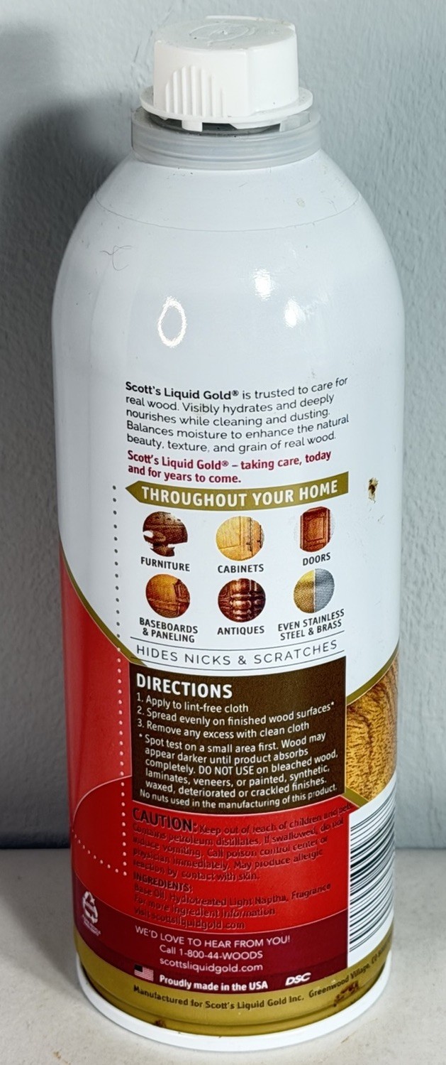 Scott’s Liquid Gold Pourable Wood Care Cleans & Dusts 14 Ounce Pourable