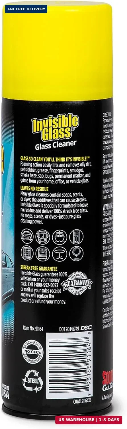 Invisible Glass 91164-6PK Premium Aerosol Glass Cleaner Spray for Car Windshield