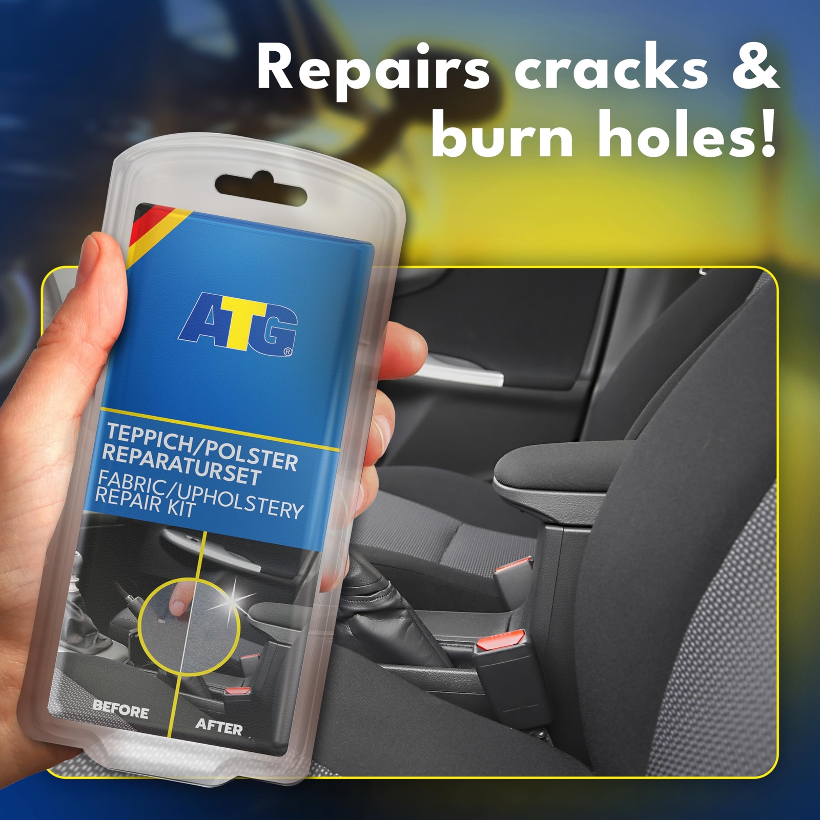 ® Upholstery Repair Kit – Car Seat Repair Kit Fabric – Fabric Repair Kit – Ca…