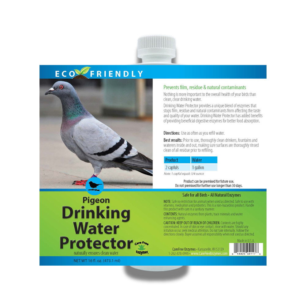 Pigeon Drinking Water Protector | Keeps Water Fresh & Slime-Free | 16 oz & 33.9