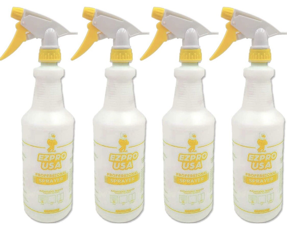 EZPRO USA Empty Plastic Spray Bottles 16oz, Upside Down, Adjustable Mist, 16pack