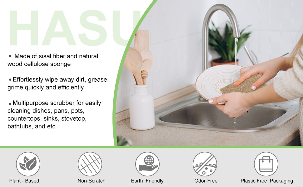 Natural Dish Sponges 16 Pack – Biodegradable Sponge Kitchen Compostable