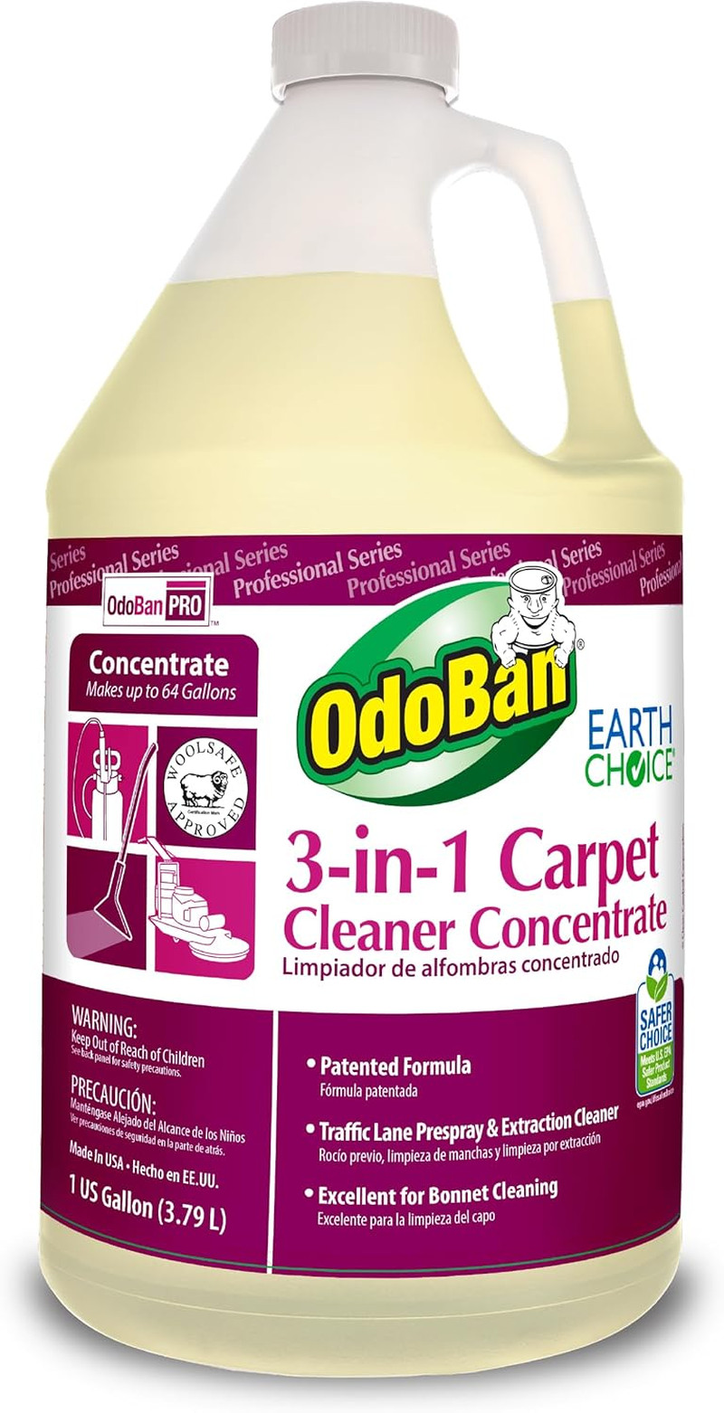 Odoban Professional 3-In-1 Carpet Cleaner Concentrate, Made in the USA, 1 Gallon