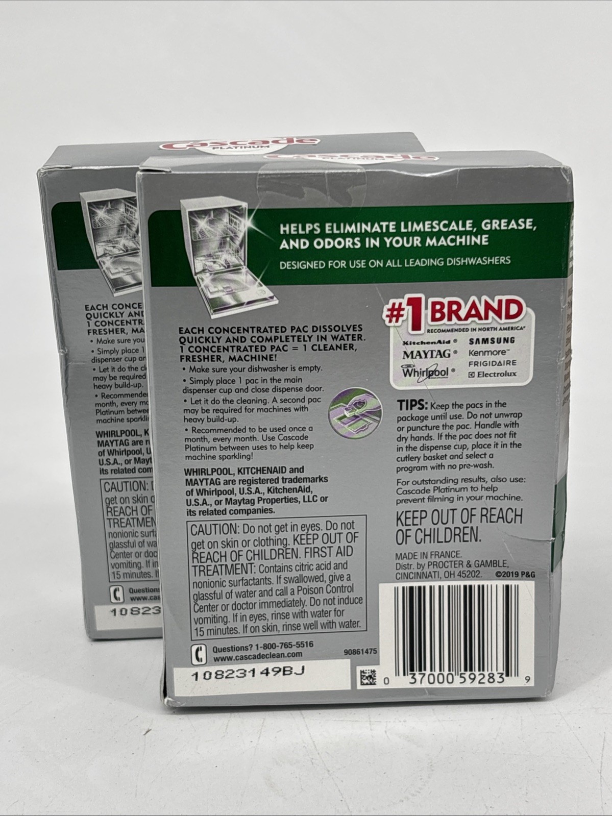Cascade Platinum Dishwasher Cleaner, 2 Boxes 3 count each