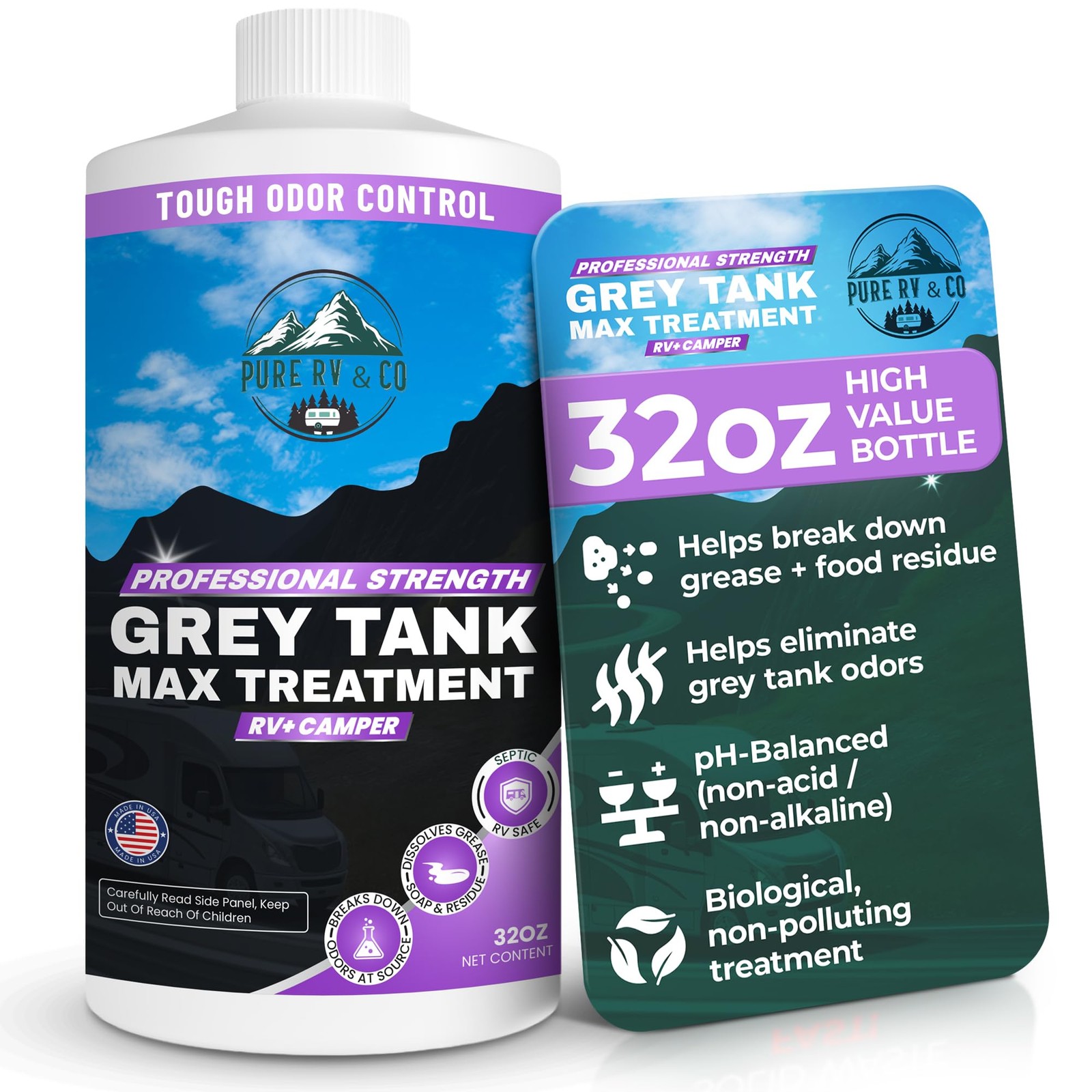 Grey Water Tank Treatment 32oz – RV Grey Tank Cleaner & Odor Eliminator | Enz…