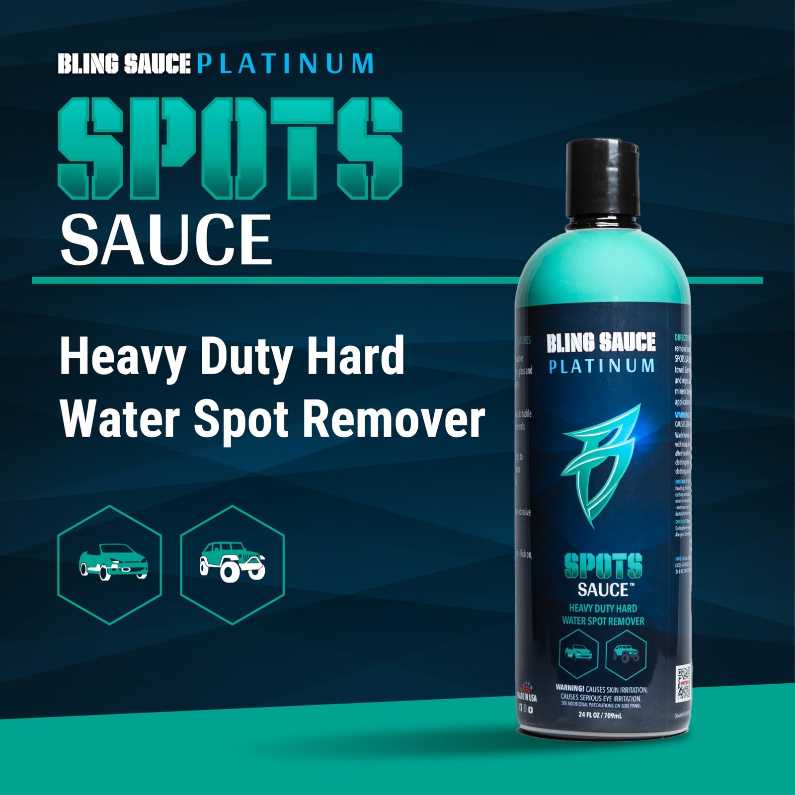 Platinum Spots Sauce, Heavy-Duty Hard Water Spot Remover for Cars, Trucks, SU…