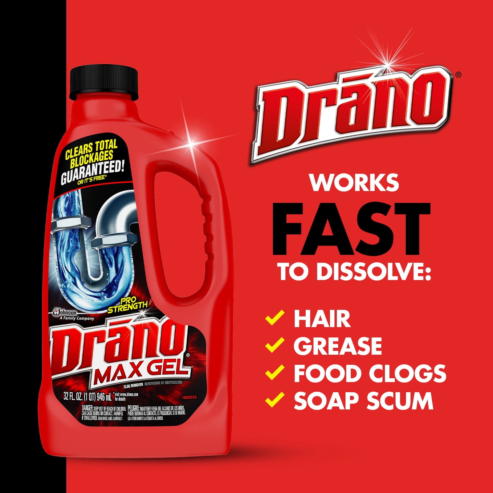 Max Gel Drain Clog Remover 32 oz 1 Count