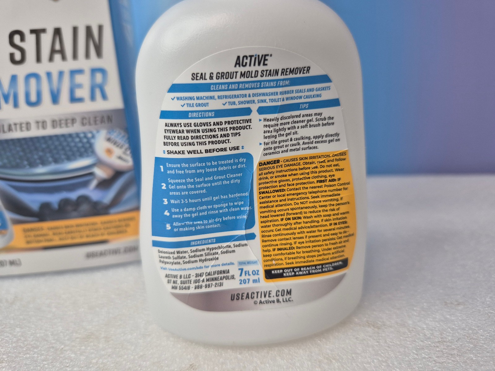 Active MOLD STAIN REMOVER Seal and Grout Deep Clean 7oz