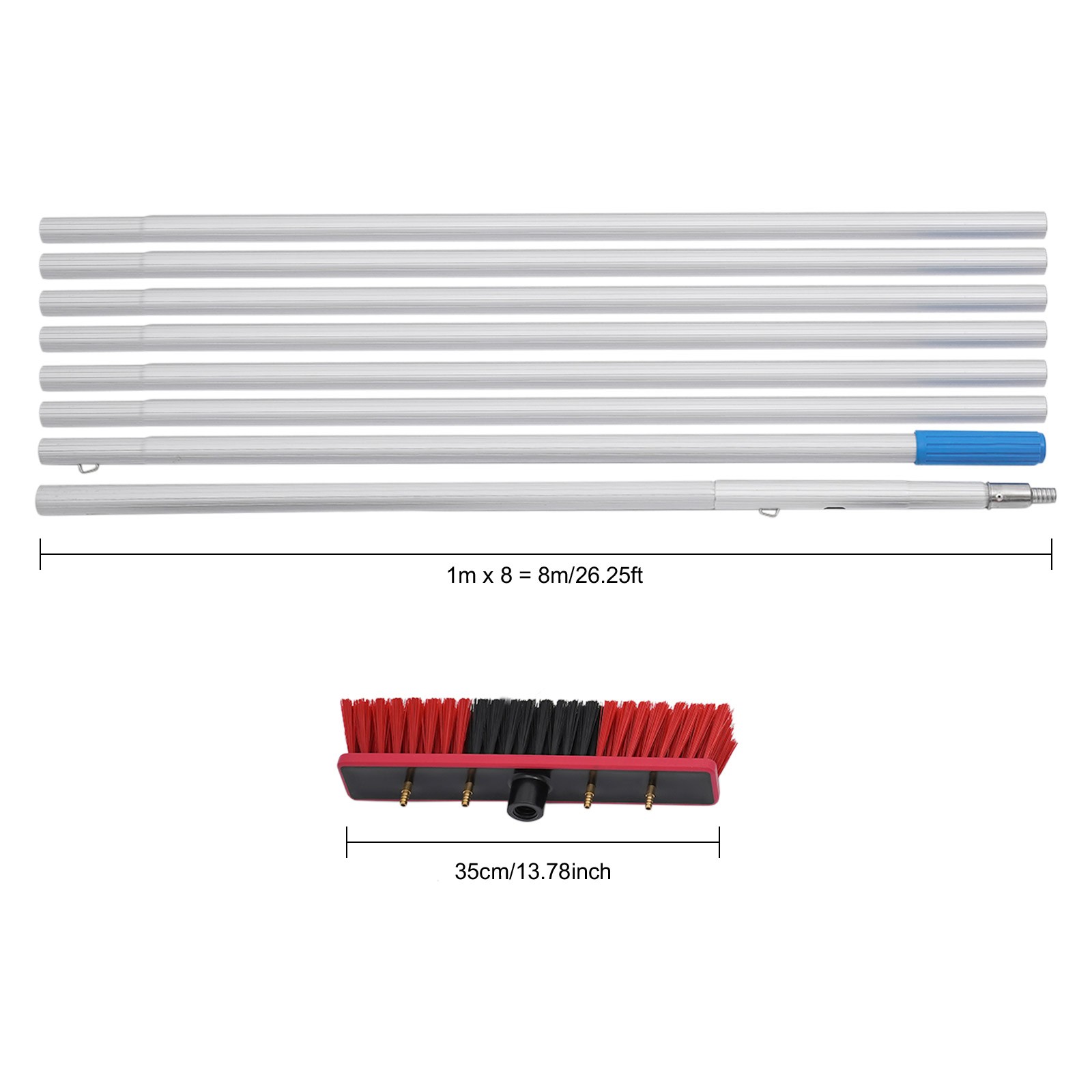 Cleanbrush & Pole Cleaning Kit For Solar Panel Outdoor Window Cleaning Pole Kit