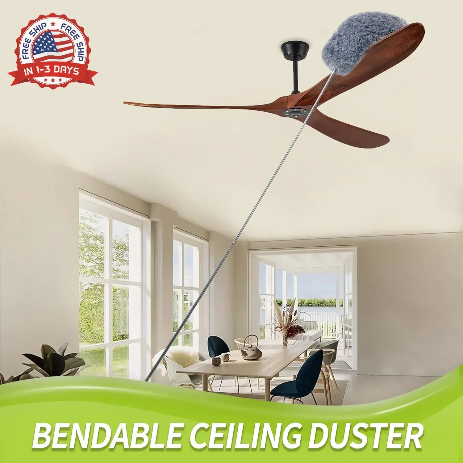 IVYROLL Cobweb Duster with Extension Pole, Spider Web Brush & Ceiling Cleaning K