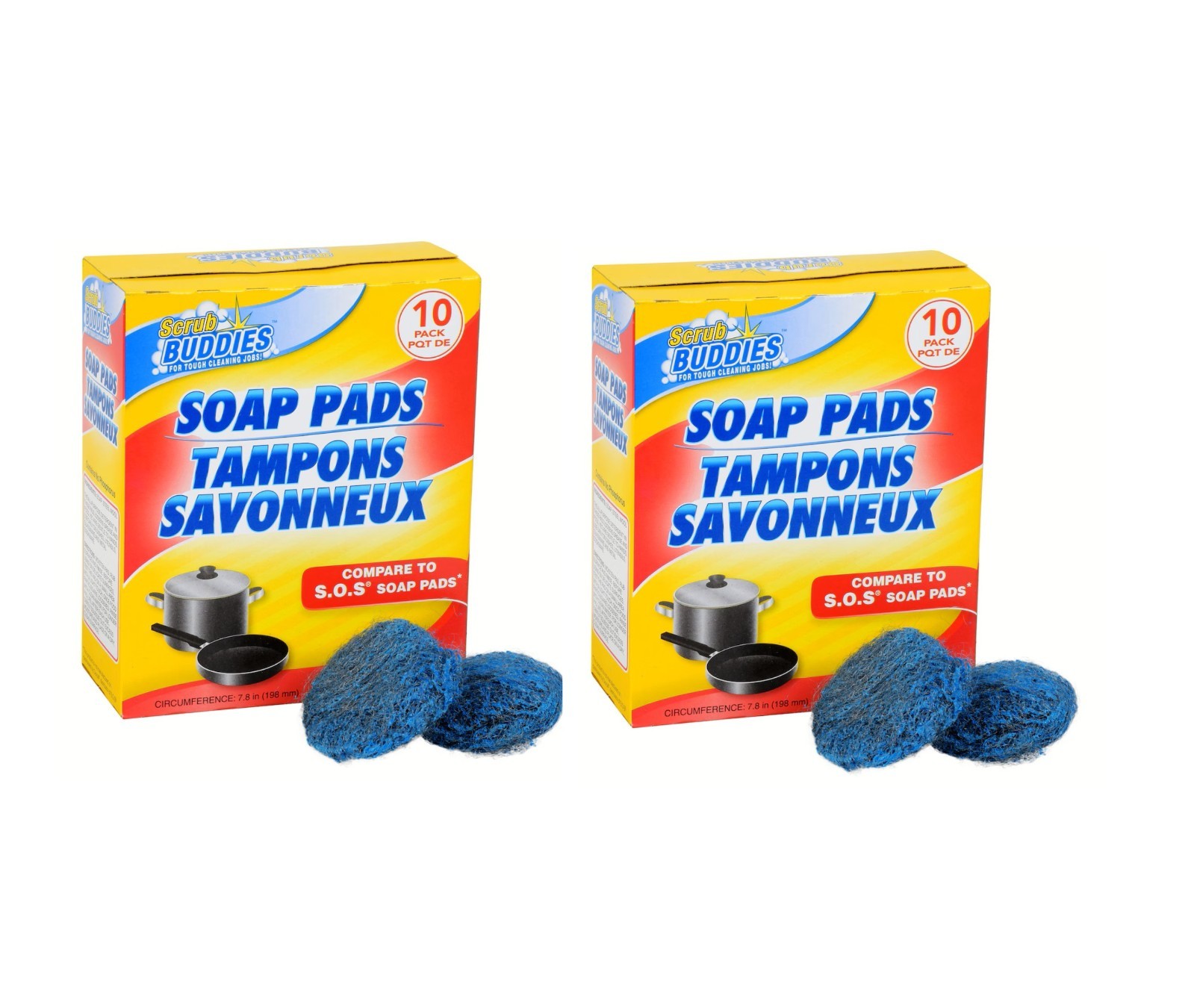 Steel Wool Soap Pads, Scrub Buddies 10-ct. Boxes 2 pack