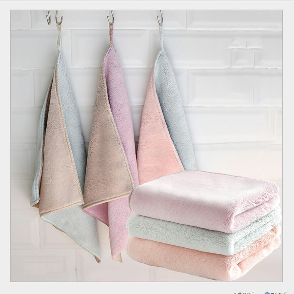 3 Pcs Ultra-absorbent Ccleaning Rags Thickened Kitchen Towels Cloth
