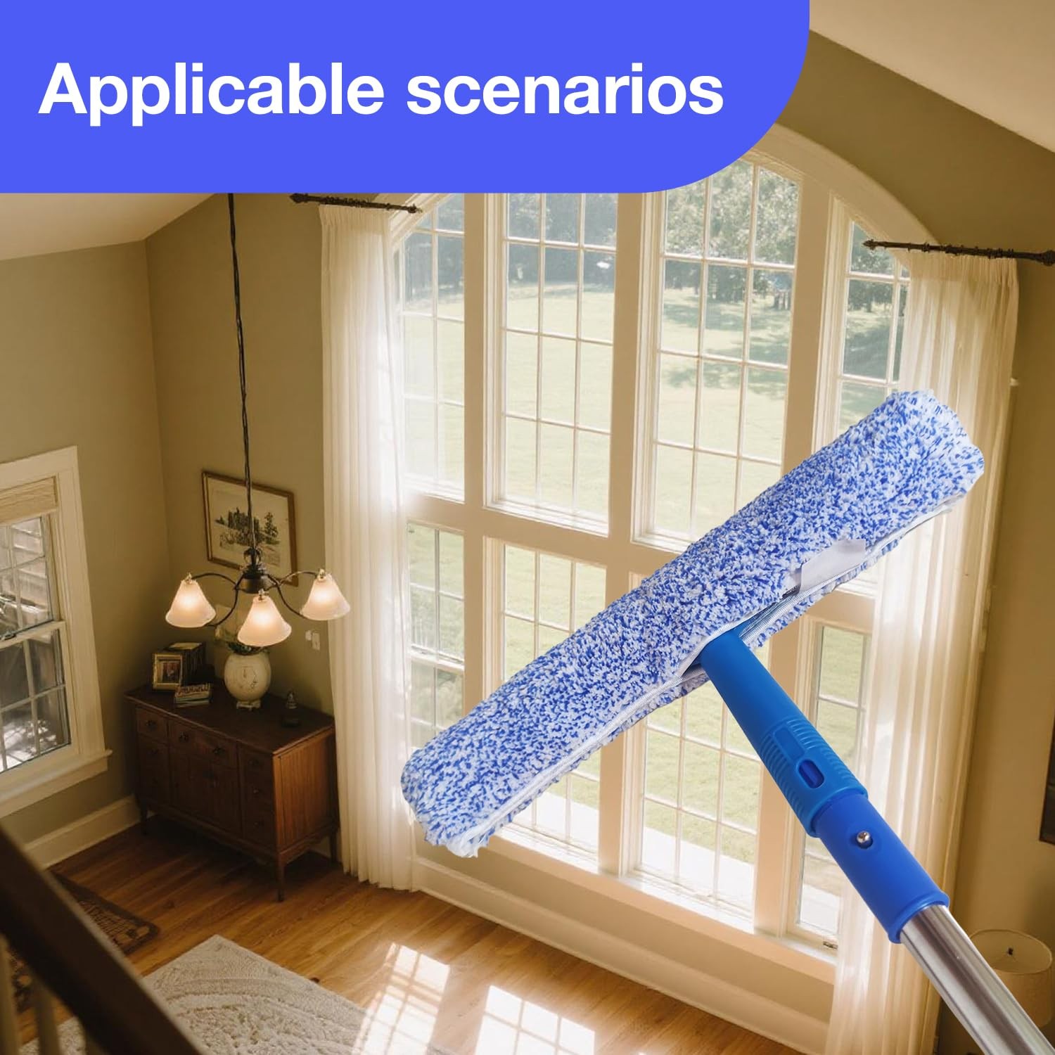4 Pack 14″ Microfiber Window Scrubber Refill Replacement Compatible with Unge…