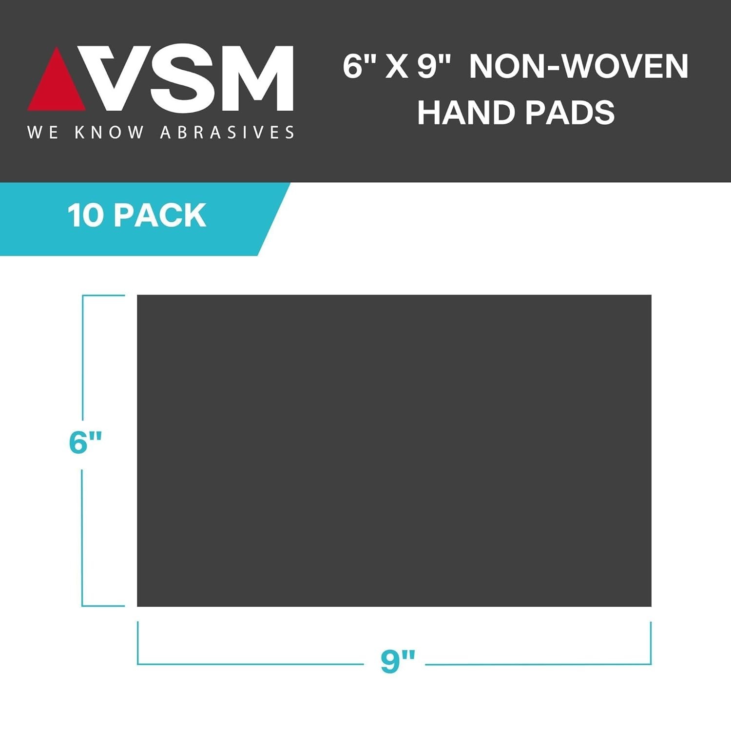 10-Pack Maroon Abrasive Hand Pads, Aluminum Oxide