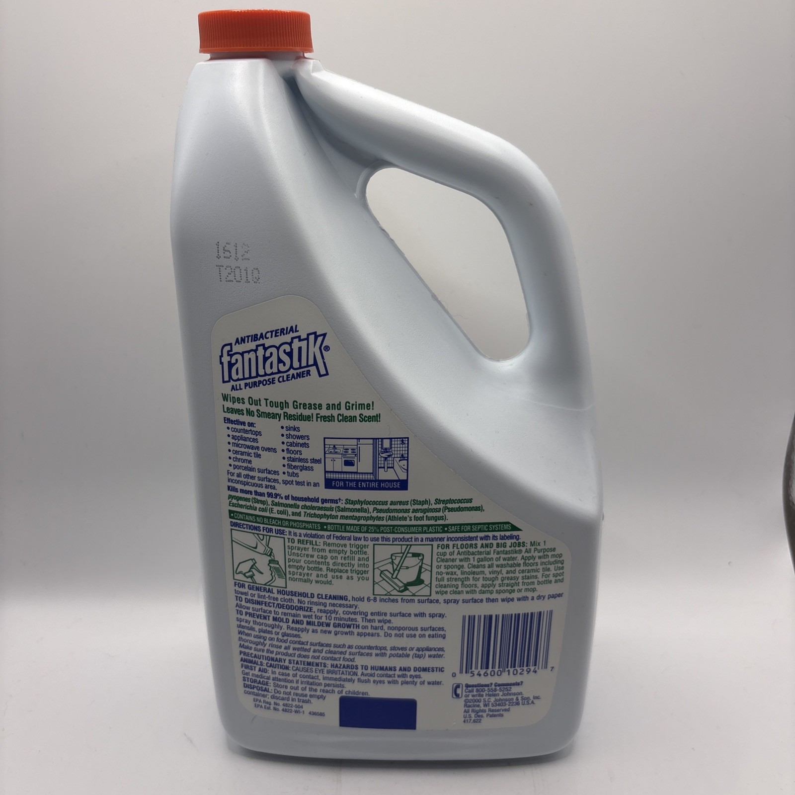Vtg Fantastik 67.6 Oz Refill Bottle Movie TV Prop Collectible 70% Full