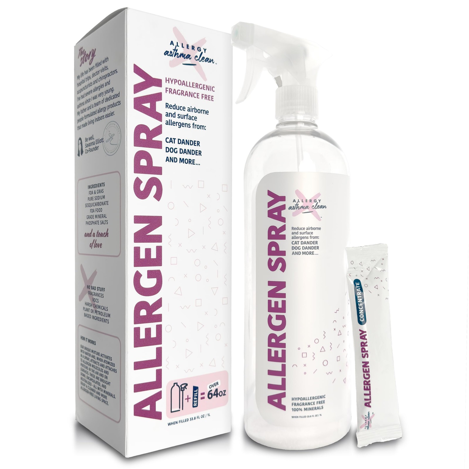 Allergen Spray, Pets, Dust Allergies & More, & Surface, Just Add Water, Bottl…