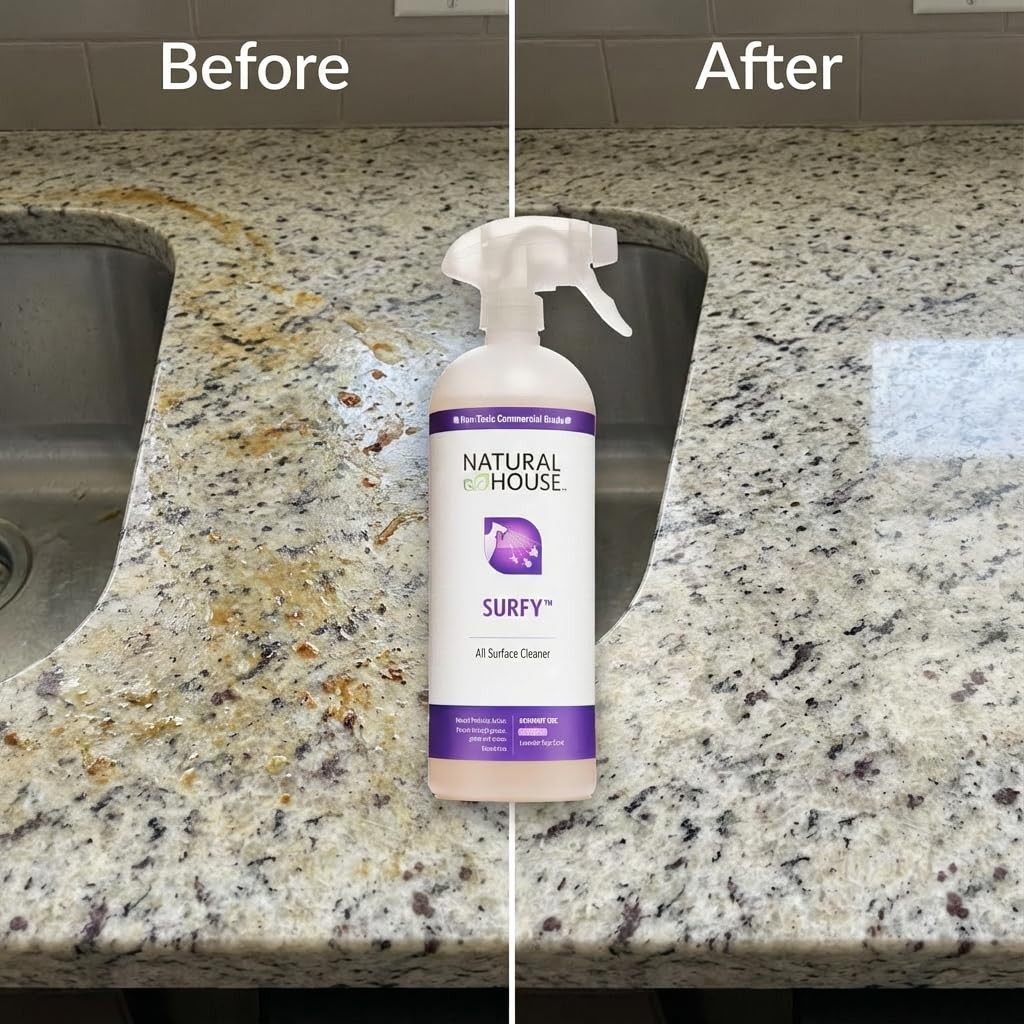 Natural House Surfy – Plant-Based Enzyme All-Purpose Cleaner Spray – Multi-Su…