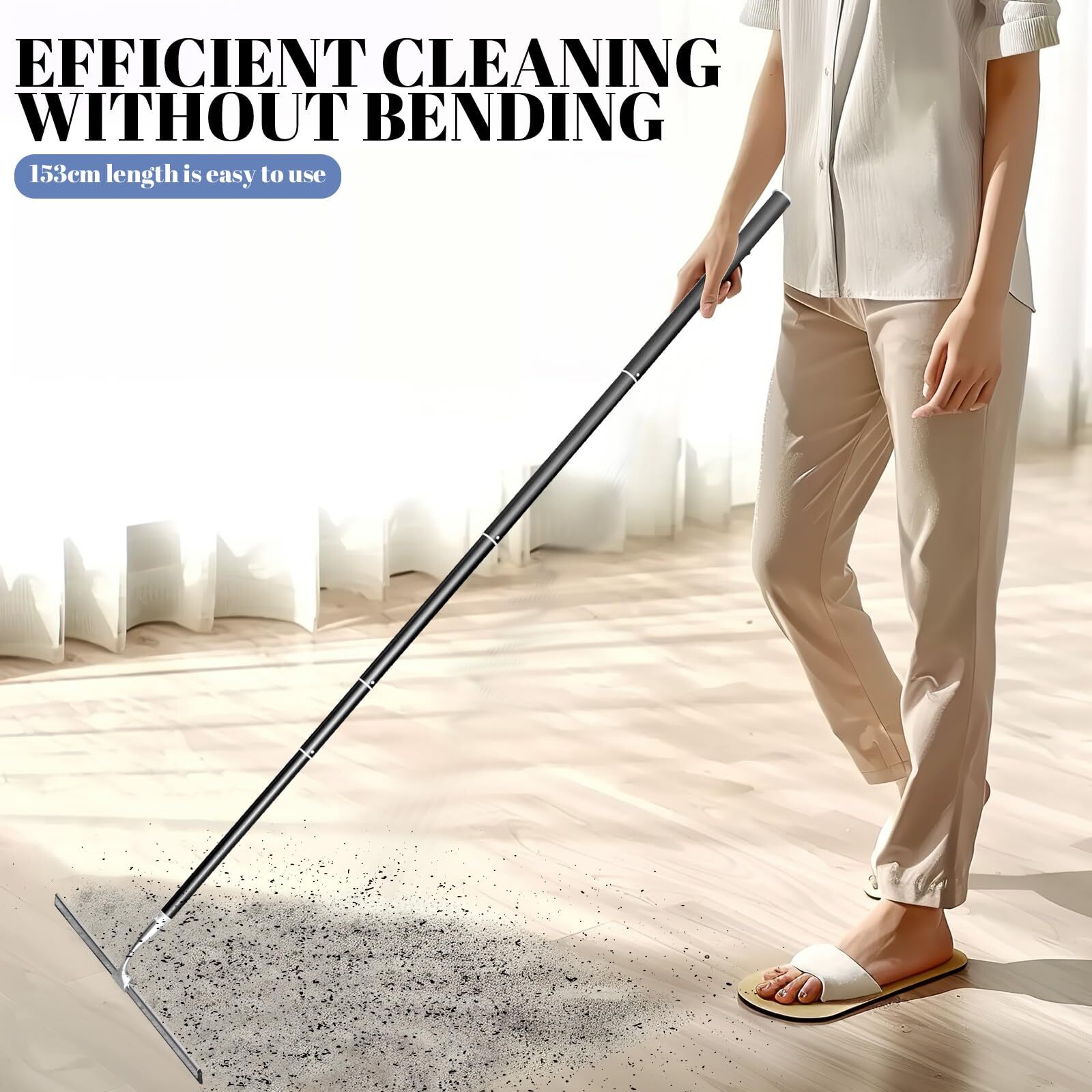 Extendable Shower Squeegee with Long Handle for Shower Glass Floor Tile Wall Car