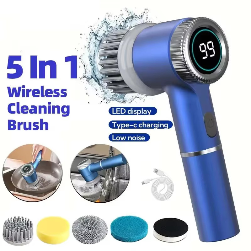 Wireless Electric Cleaning Brush Powerful IPX7 Waterproof USB Rechargeable Autom