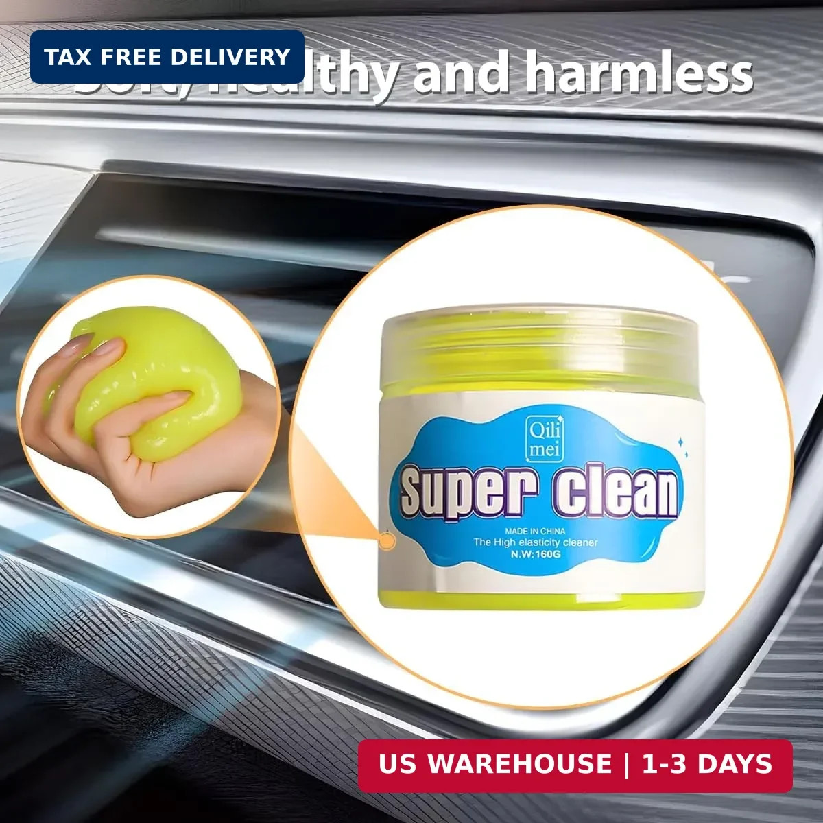 Car Cleaning Gel, Reusable Vehicle Air Vent Crevice Detailing Putty, Automotive