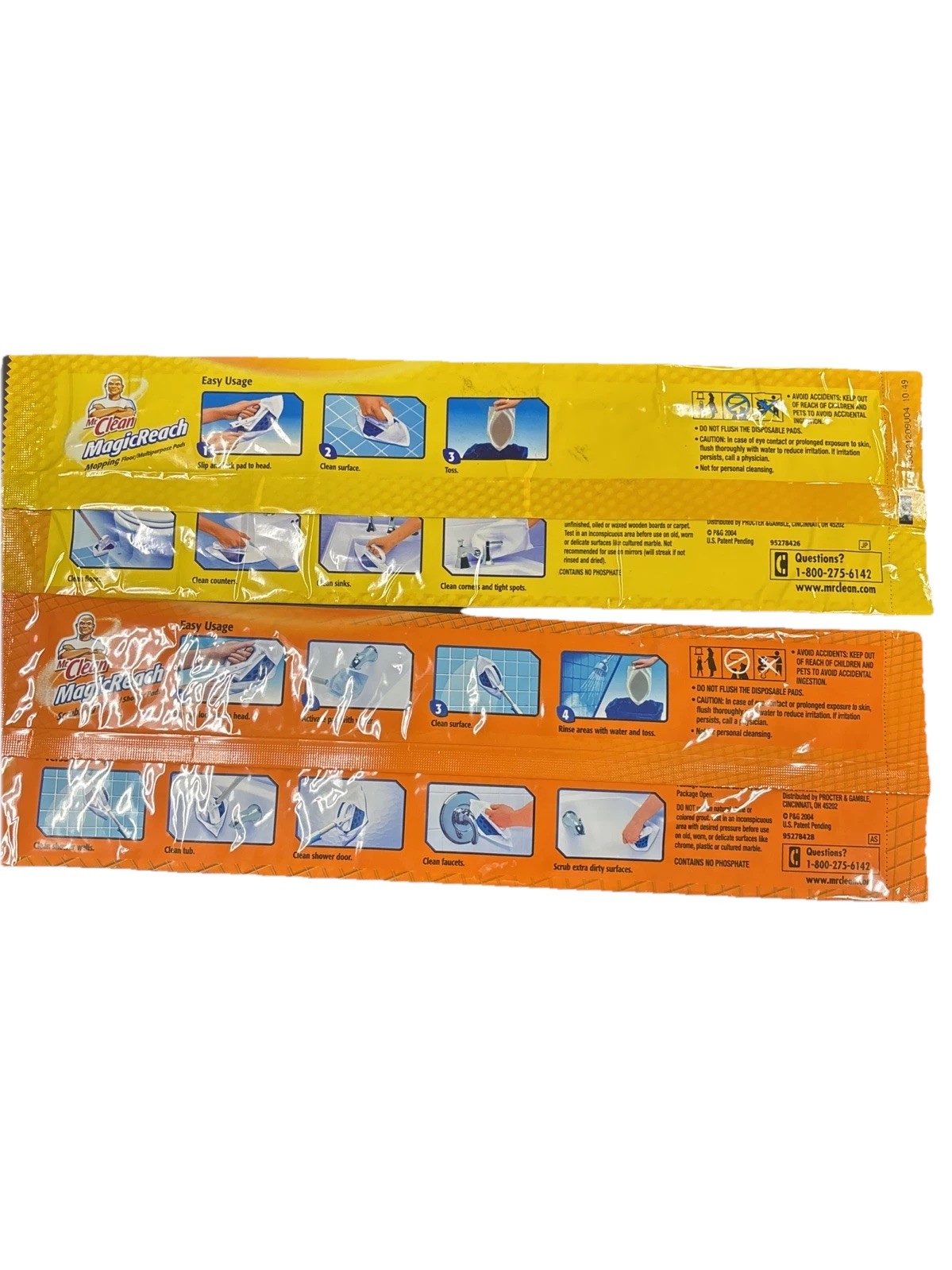 NEW Mr Clean Magic Reach Refills 2 Mopping Refill Floor Pads Discontinued 2004