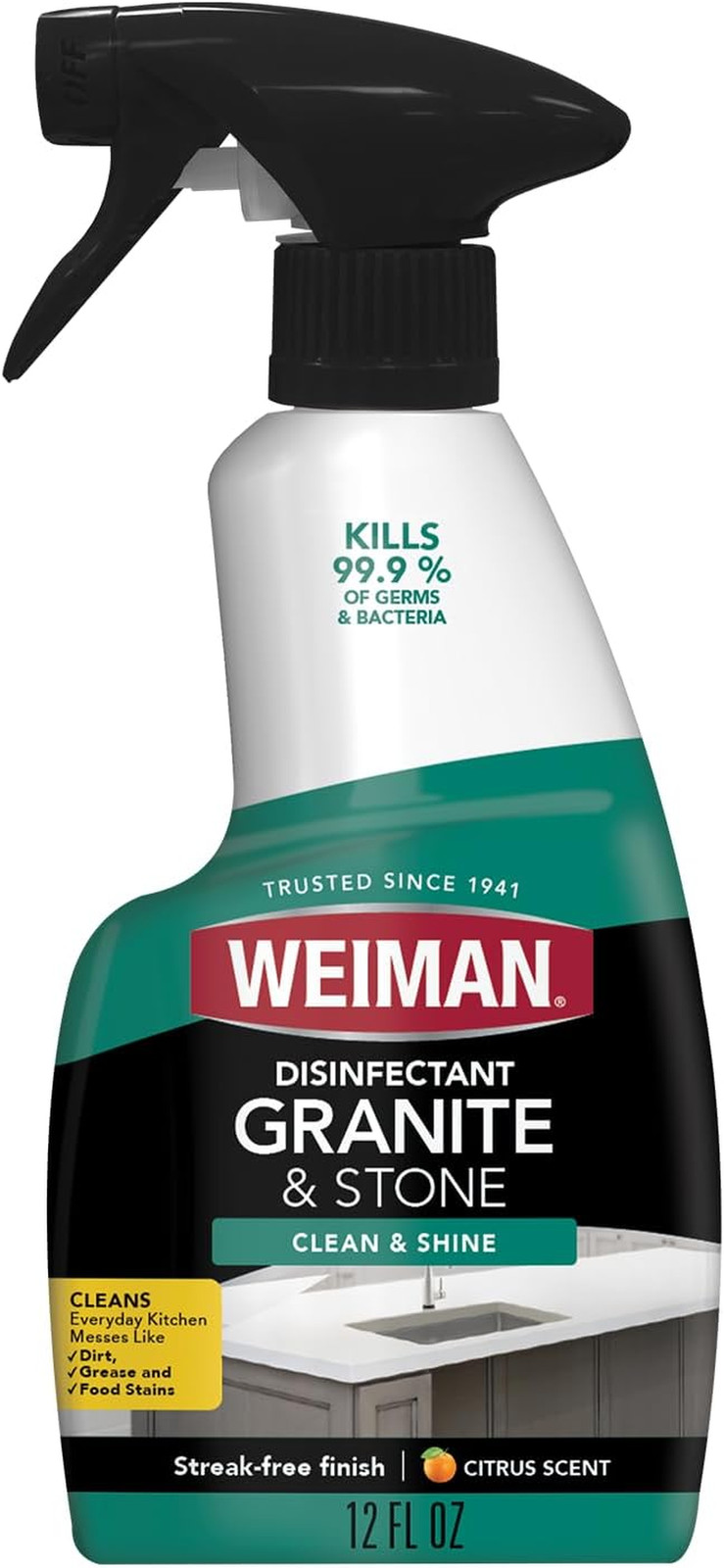 Weiman Granite Cleaner and Polish – 12 Fluid Ounce – Enhances Natural Color In