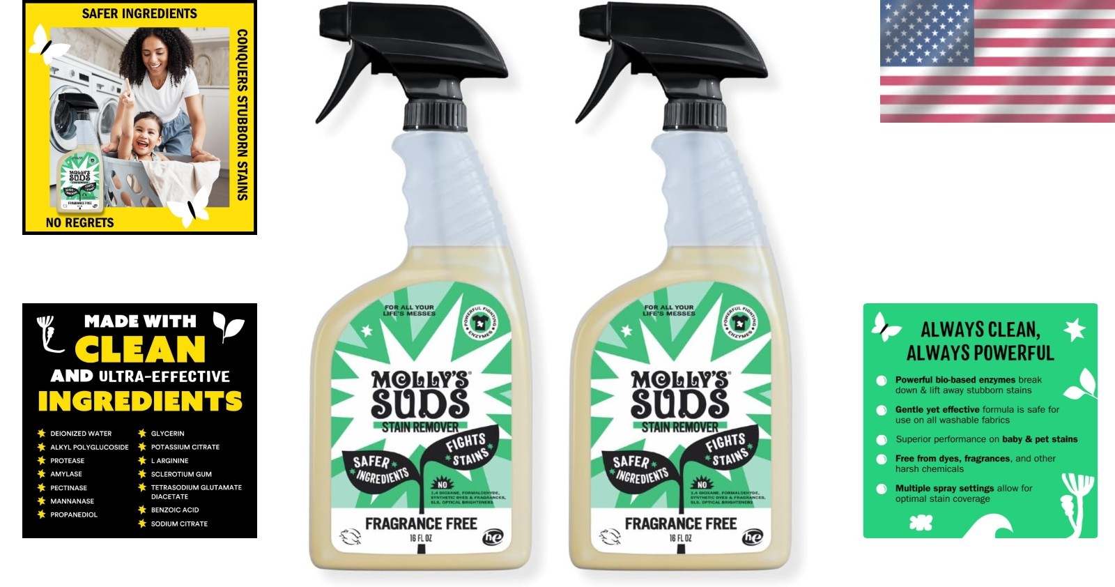 Multi-Stain Eliminator Spray – Fragrance Free & Safe for Sensitive Skin 32 Fl Oz