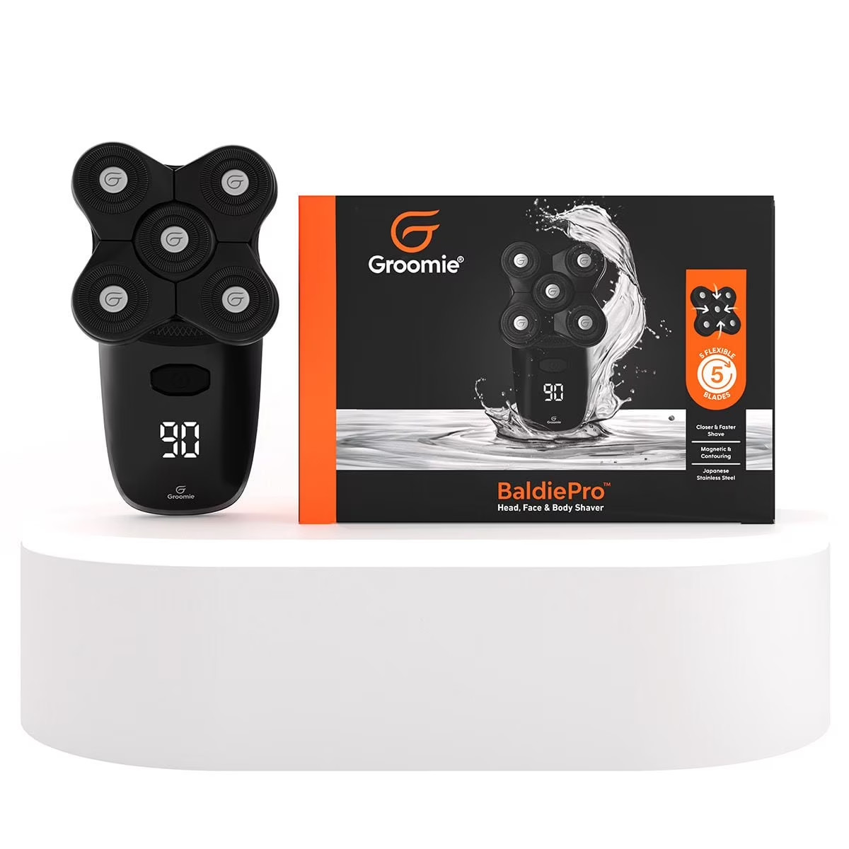 Groomie Cordless BaldiePro Electric Shaver Type Head Grooming Starter Kit