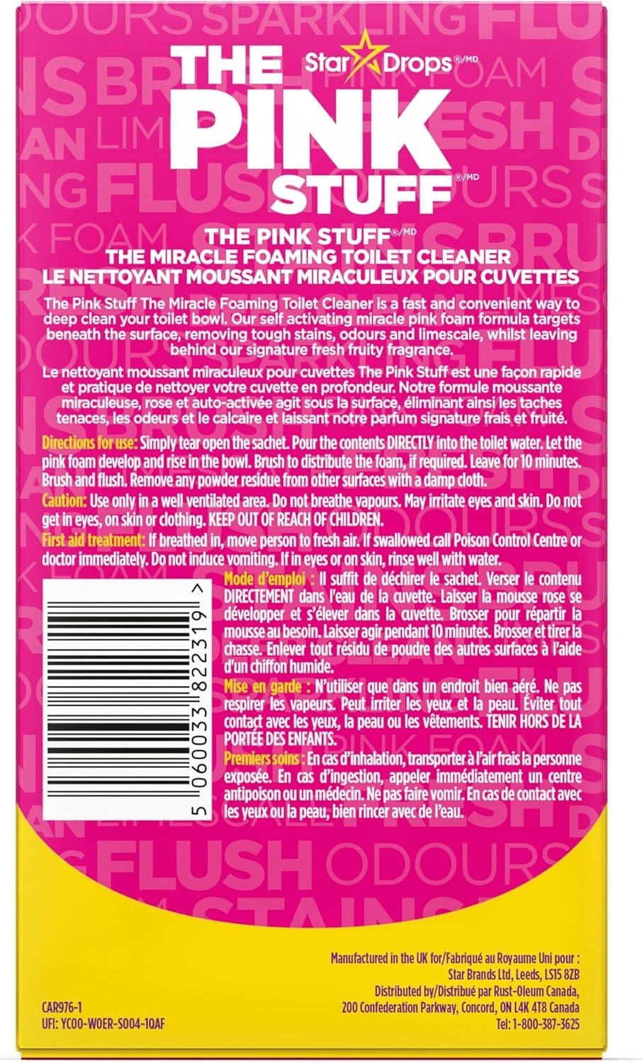 The Pink Stuff Miracle Foaming Toilet Cleaner – Deep Clean with Fresh Fragrance