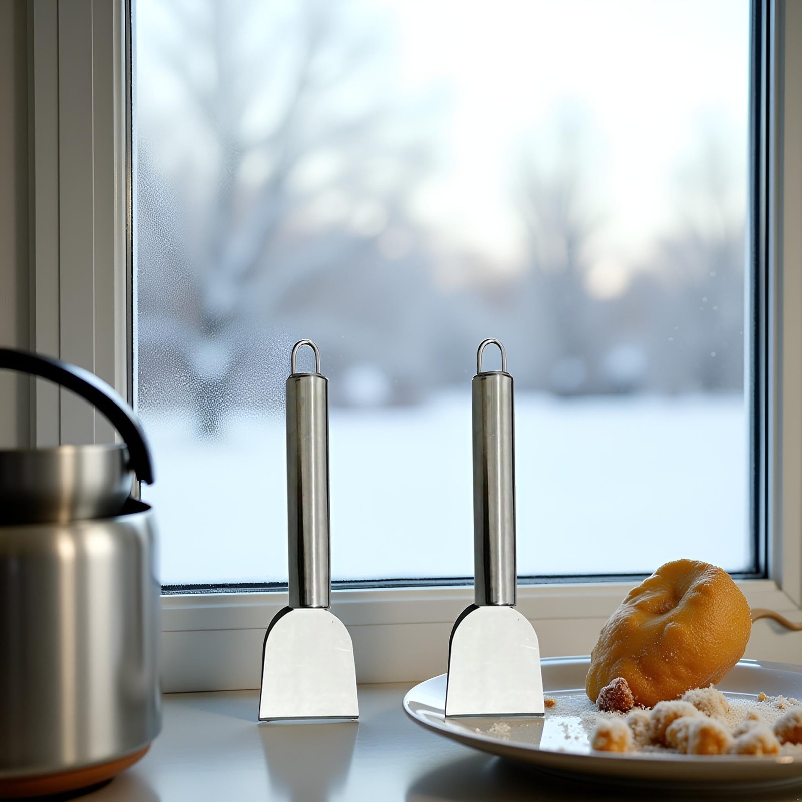 Stainless Steel Kitchen Ice Scraper, 2 Pack Multipurpose Freezer Defrosting S…