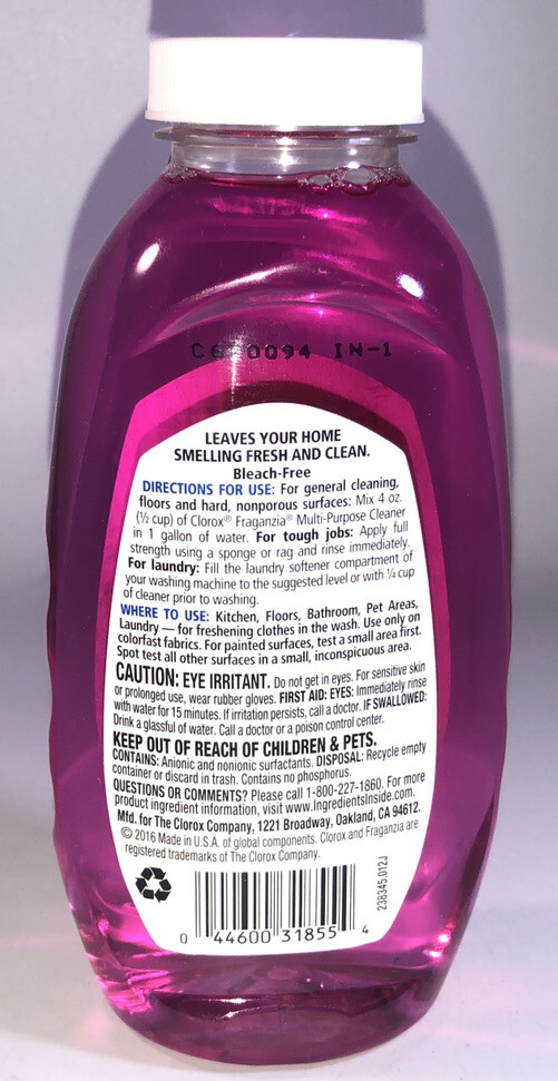 Clorox Fraganzia Spring Multi-Purpose Liquid Cleaner 10.75oz Blt Concentrated