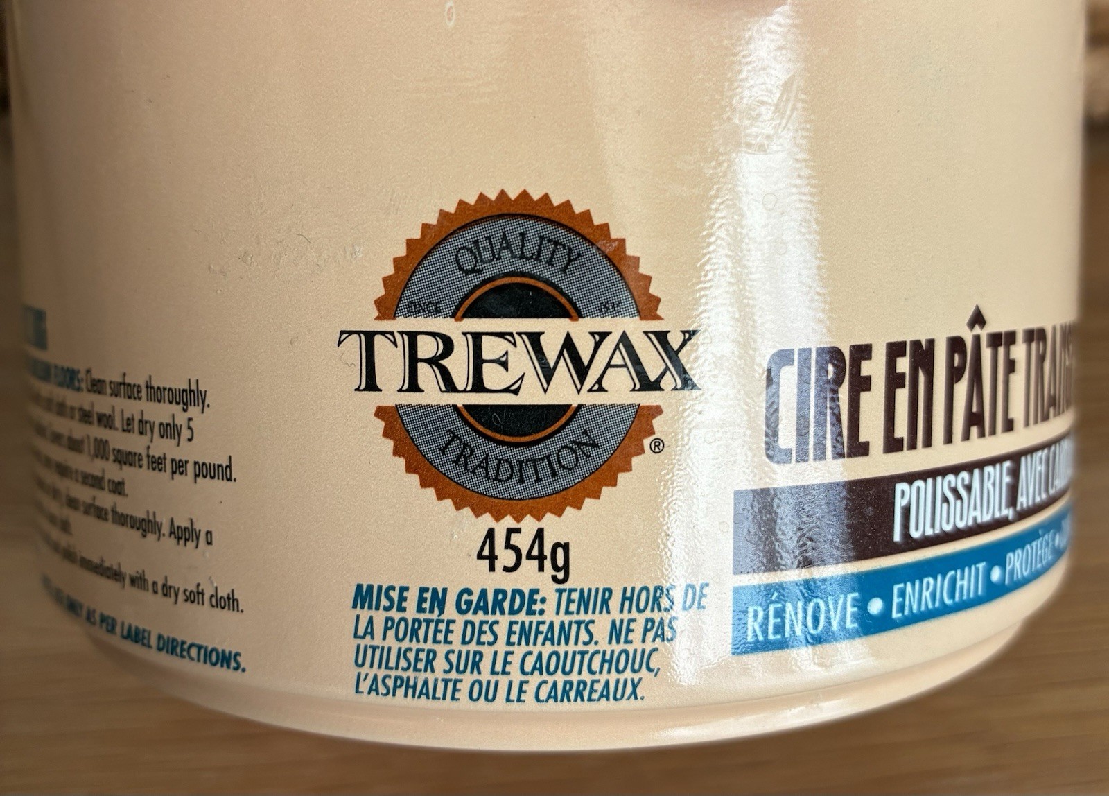 Original Trewax Clear Paste Wax Polish 12.35 Oz Can