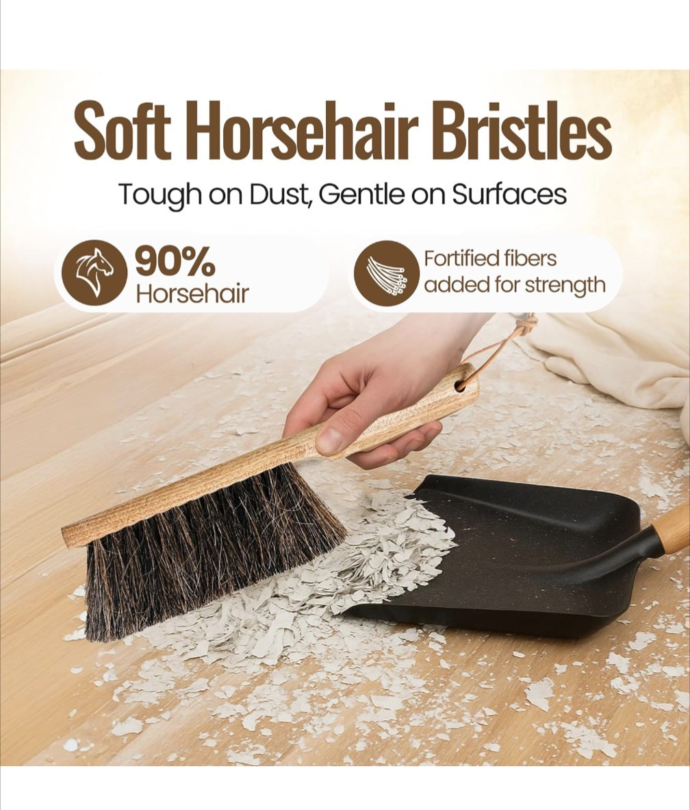 Dustpan Bench Woodworking Brush-USA 13 inch Horsehair Brushes are Used for