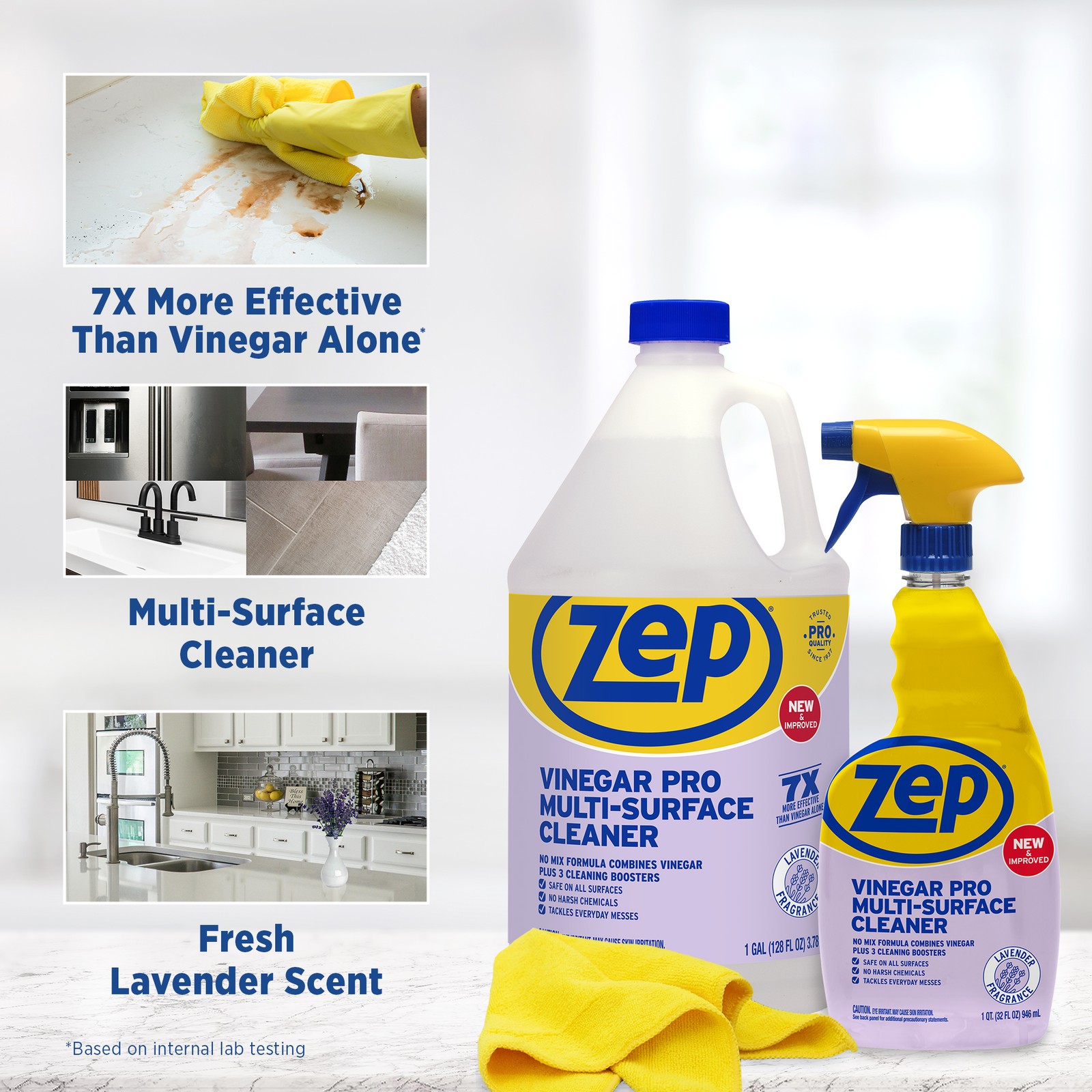 Zep All-Purpose Cleaner with Vinegar Added – 32 oz (Case of 4) R48432 –