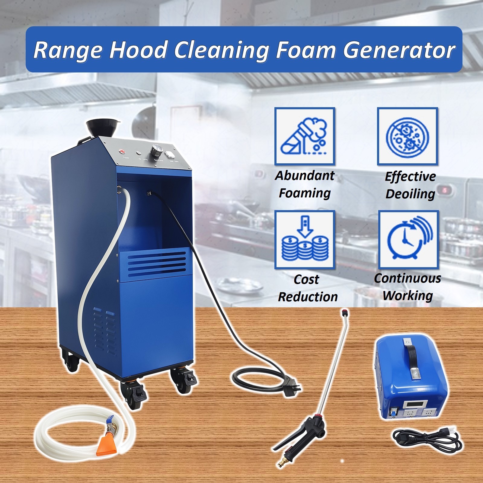 KT-8050 Large Cleaning Heavy Oil Foam Generator 110V with Transformer