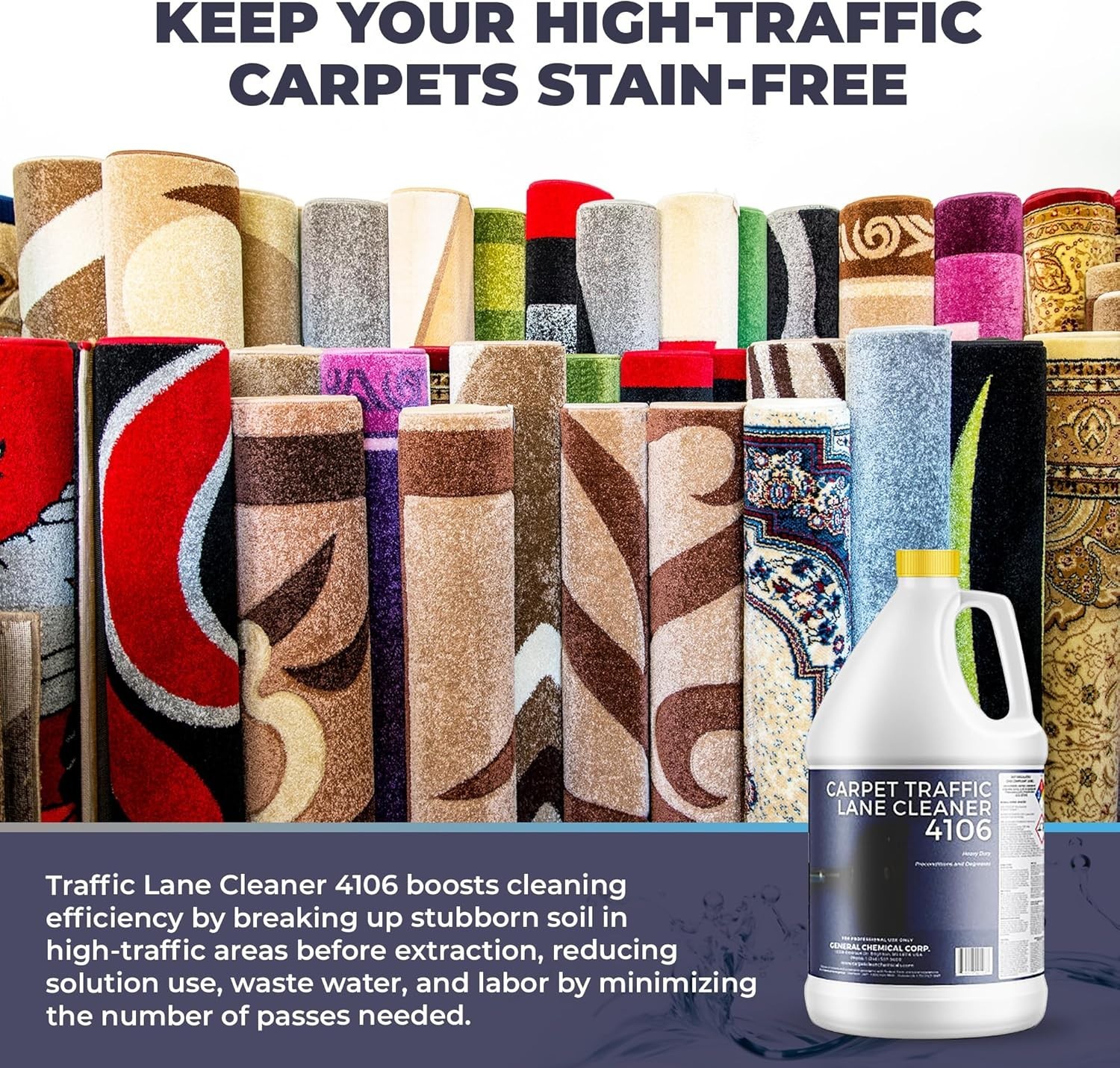 CarpetGeneral Carpet Traffic Cleaner 4106 – Restore Traffic Lanes – 1 GAL