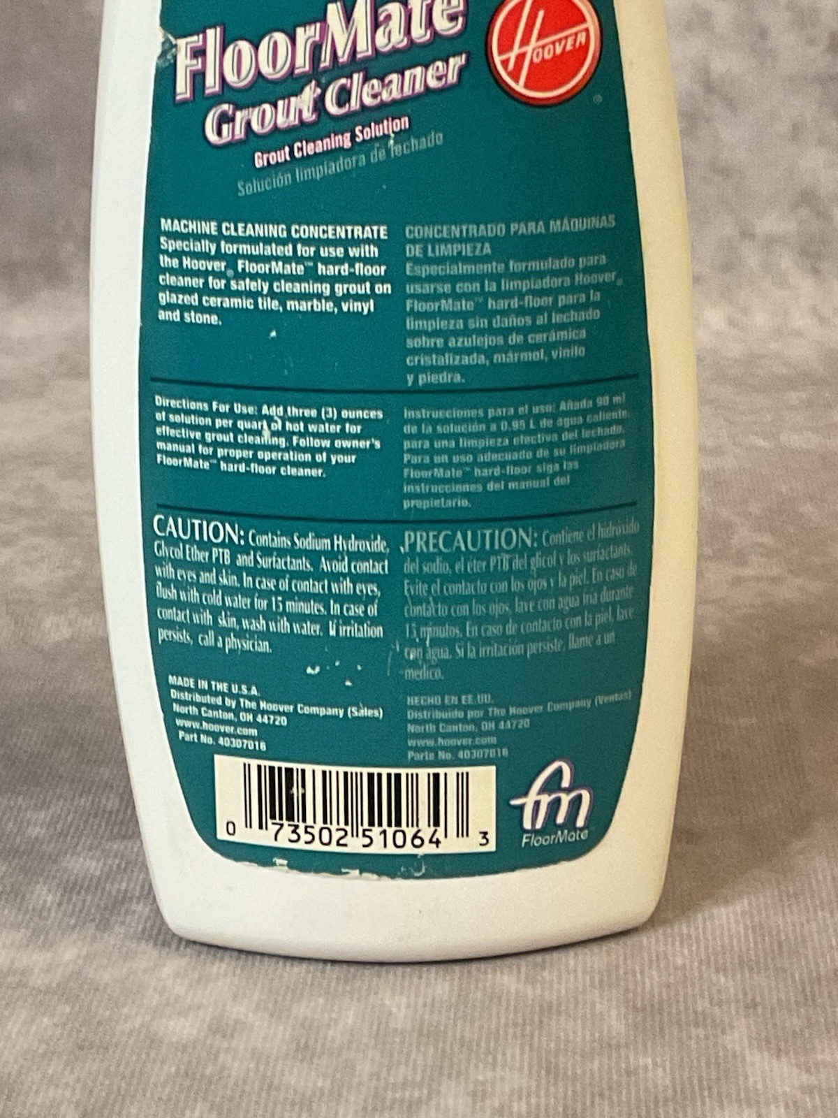 HOOVER FLOORMATE GROUT CLEANER 16 FL OZ NEW OLD STOCK