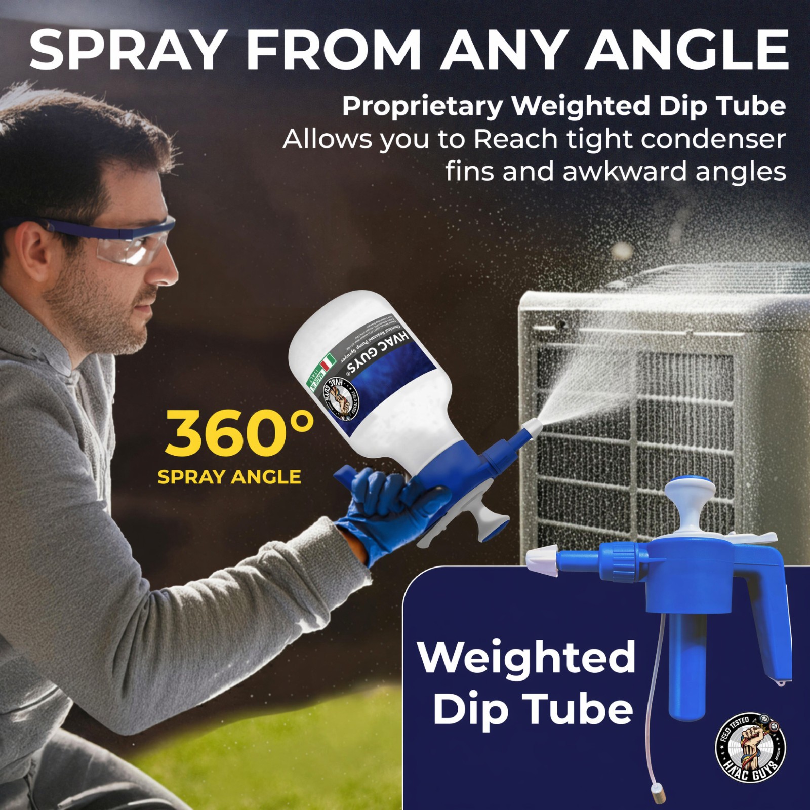 HVAC Guys Dura-Spray Coil Cleaner Pump Sprayer | Handheld Chemical Pump Sprayer